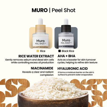 Muro | Peel Shot Exfoliating White + Black Rice Set