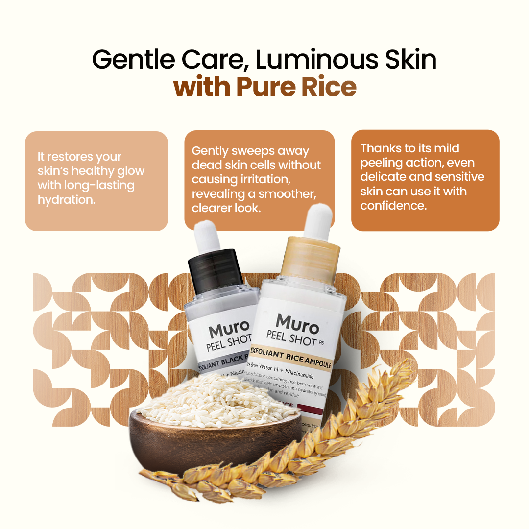 Muro | Peel Shot Exfoliating White + Black Rice Set