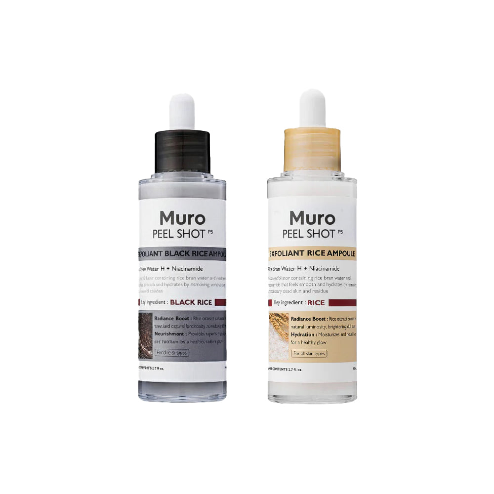 Muro | Peel Shot Exfoliating White + Black Rice Set